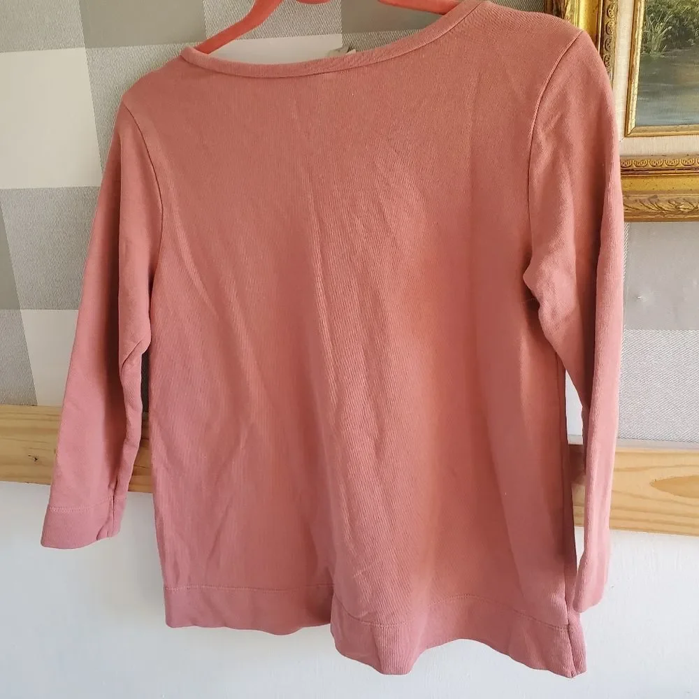 Loft 3/4 sleeve embroidered lightweight sweatshirt small - Picture 3 of 7